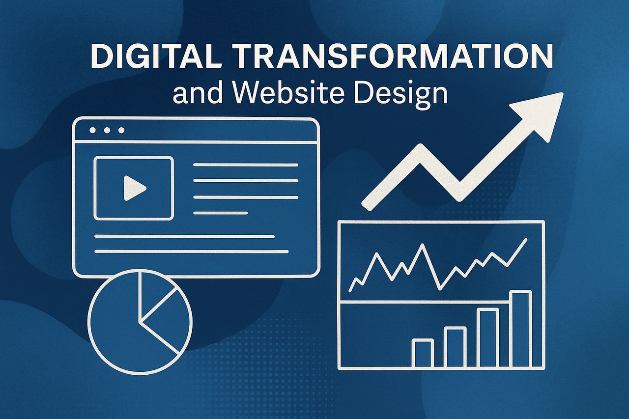 Digital transformation and website design graphic