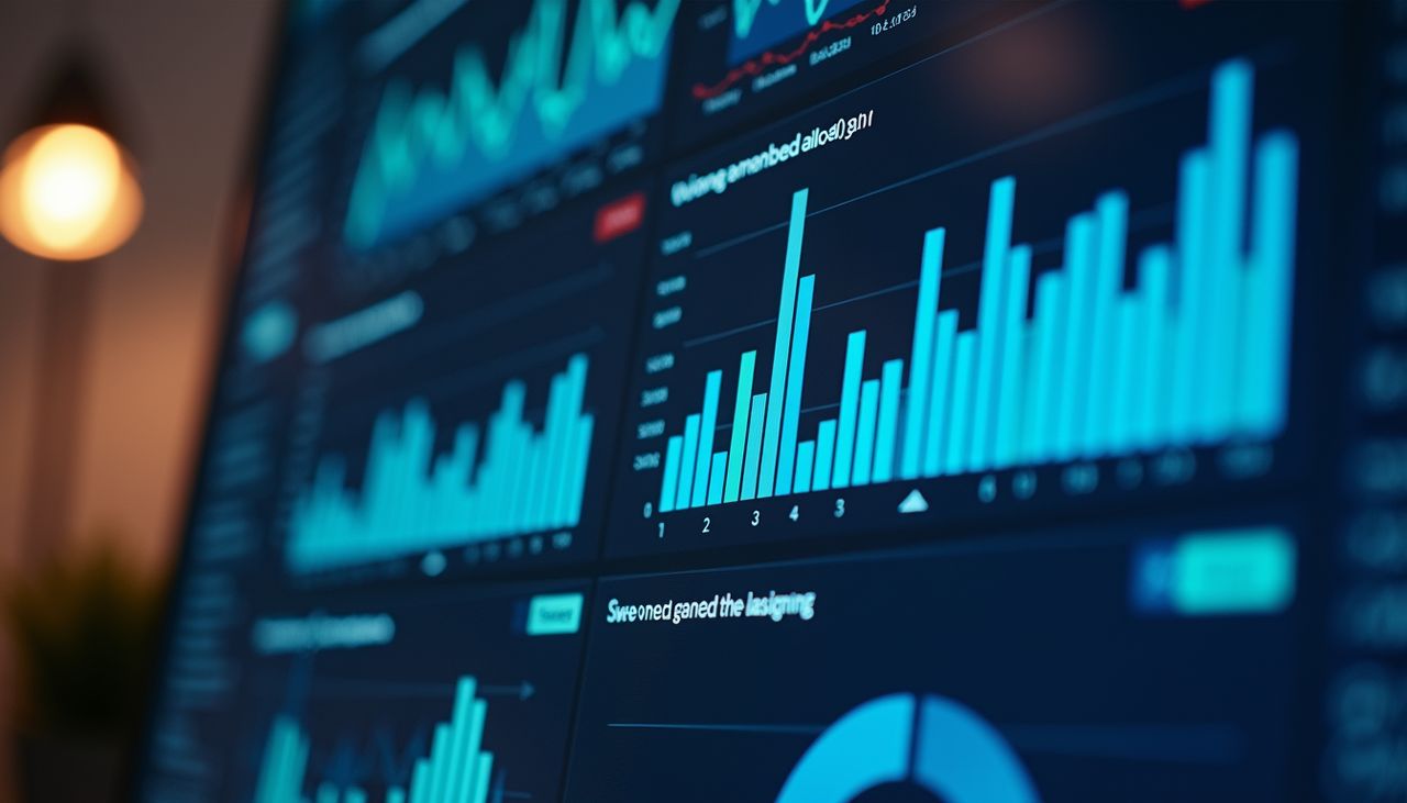 Teal bar chart dashboard close-up