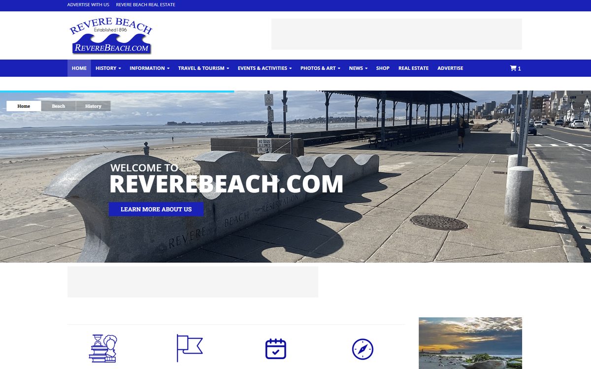 RevereBeach.com homepage before the rebuild
